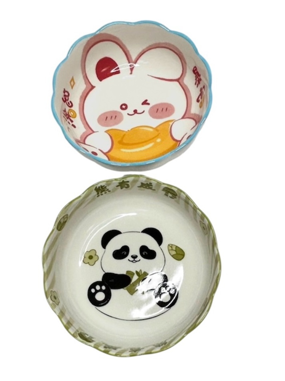 ES Housewares Japanese Panda Kawaii Bunny Rice Ramen Bowls 6”